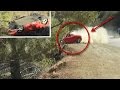 Crazy Ferrari Flips Down Embankment