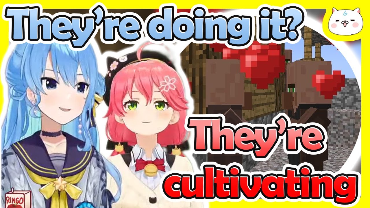 Miko teaches Suisei how villagers reproduction 【Hololive】