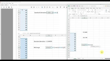 Standard Deviation, Variance, Range, Mid-Range - Using Excel