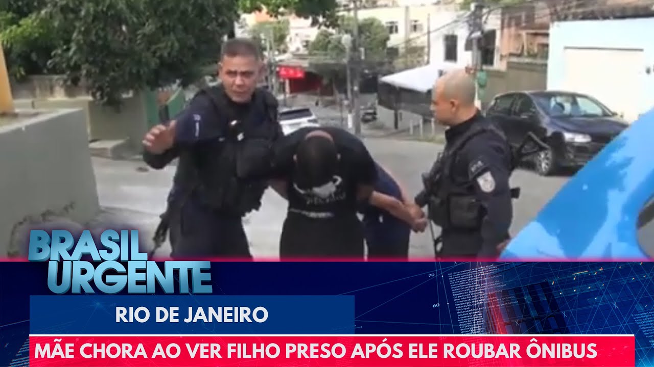 Mãe chora ao ver filho preso após ele roubar ônibus | Brasil Urgente