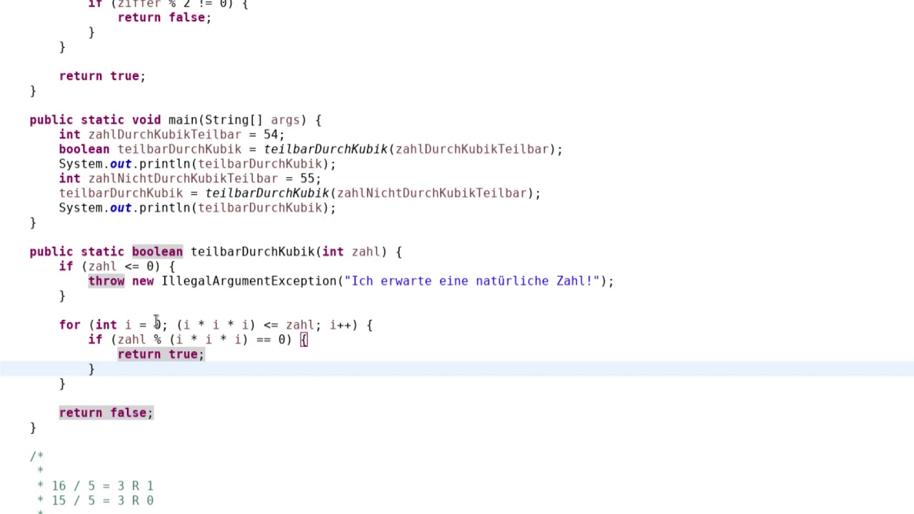 Java: Prüfen, ob eine Zahl teilbar ist durch eine Dreierpotenz - YouTube