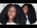 Blow drying my natural hair using the tension method + quarterly length check📏
