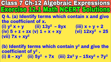 Class 7 Ex-12.1 Q 4 | Algebraic Expressions | Chapter 12 | Exercise 12.1 | Math NCERT Solutions