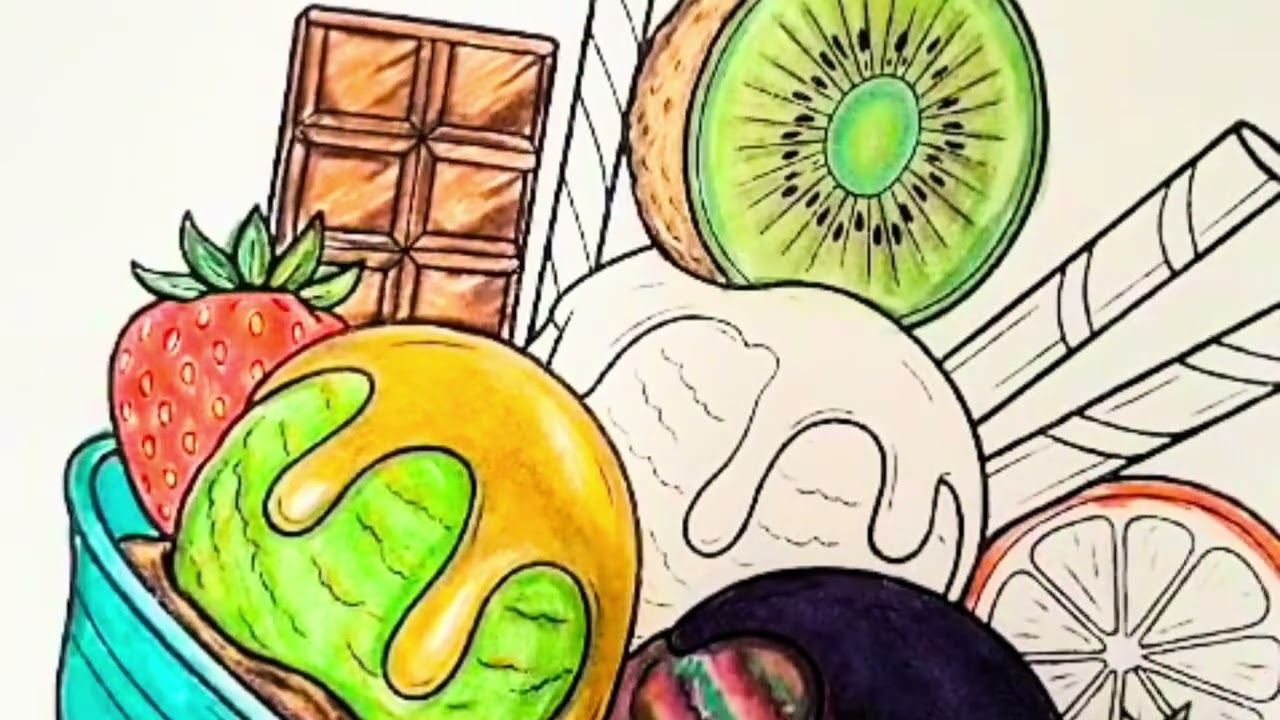 Satisfying Ice Cream Bowl Coloring. Let us colour!!