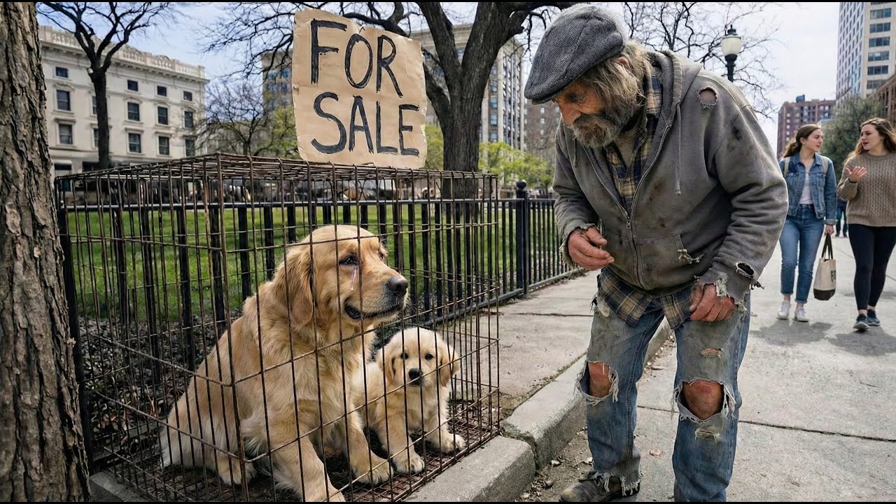 Kind Homeless Man Rescues Abandoned Mother Dog and Puppies - Animal Rescue