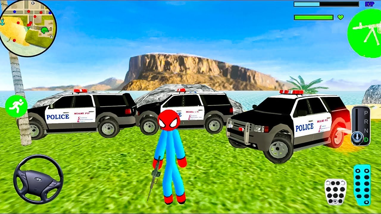 Amazing Spider-Stickman Rope Hero Military Helicopter - Fun at NY City - Android Gameplay #5