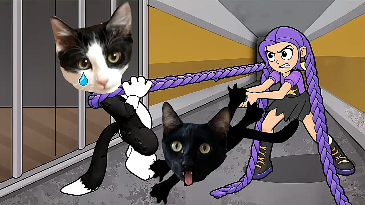 ESCAPAMOS de la PRISION de LILY LOVEBRAIDS en Roblox pero jugando con gatitos Luna y Estrella