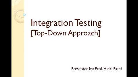 4th CE/IT | FSD | Unit - 6 | Integration Testing Top down Approach