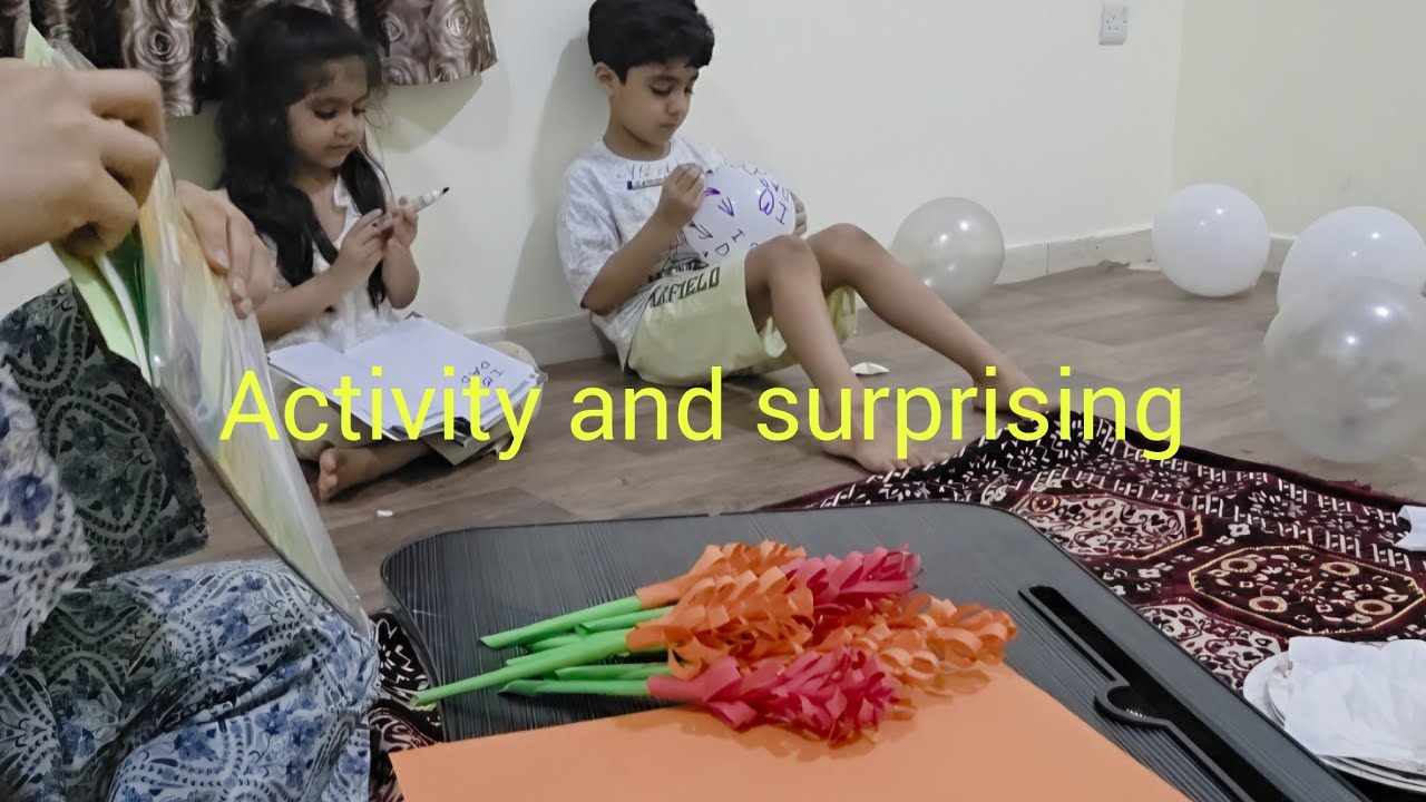 Creating art with kids surprising father #saudi #trendingvideo 