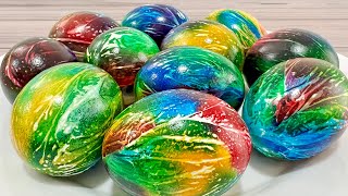 Peacock dyed eggs. The method of dyeing eggs, easy and fast. ❤️