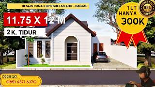 Desain Rumah Mediterania 11.75x12 M  (1 lantai ) Bpk Sultan Adit - Jasa Desain Rumah Banjar