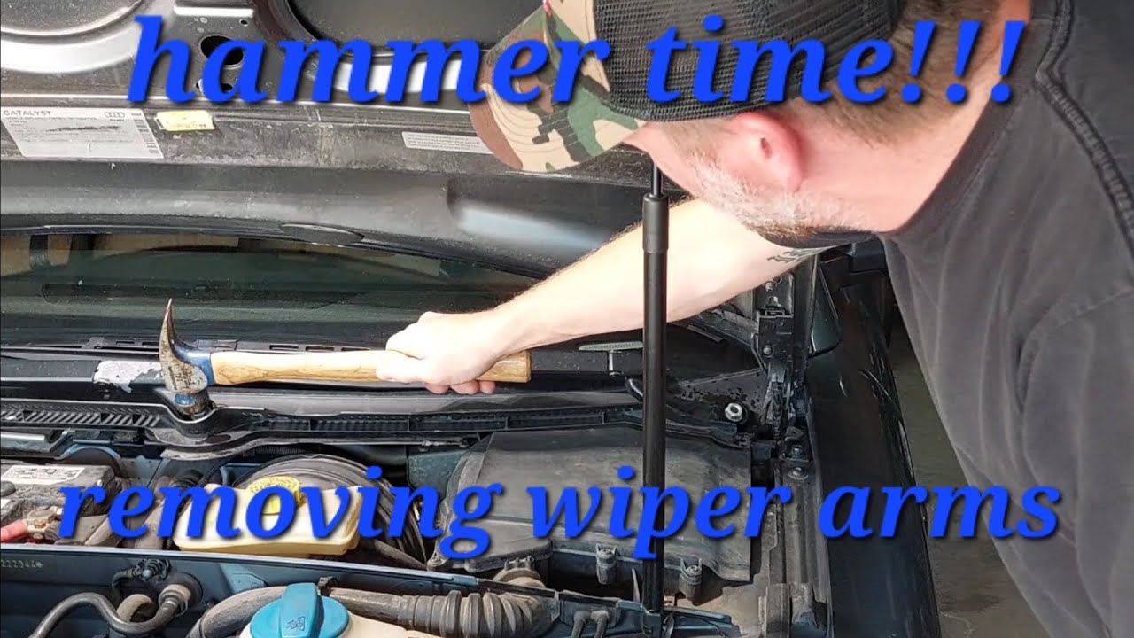 removing wiper arms with a hammer!!! YouTube