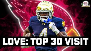 Report: Arizona Cardinals Host Notre Dame RB Jeremiyah Love