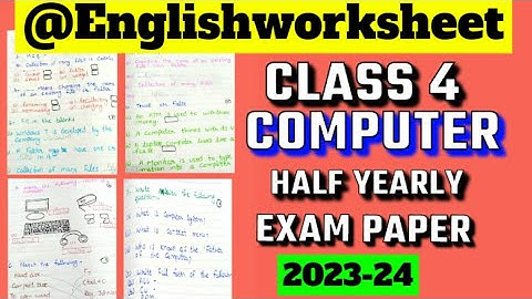 Class 4 Computer Half yearly Exam Question Paper 2023-24|Half yearly Exam|Class 4Computer worksheet