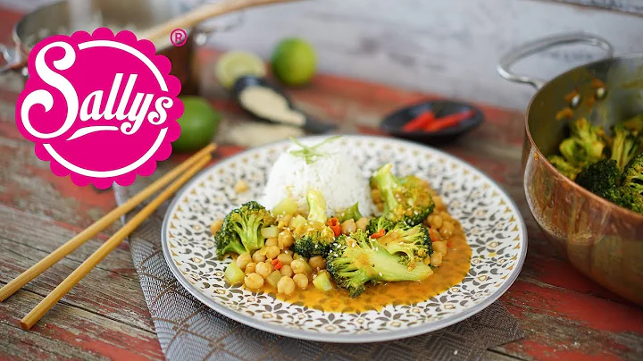 Thai Curry mit Kichererbsen und Reis / schnelles M...