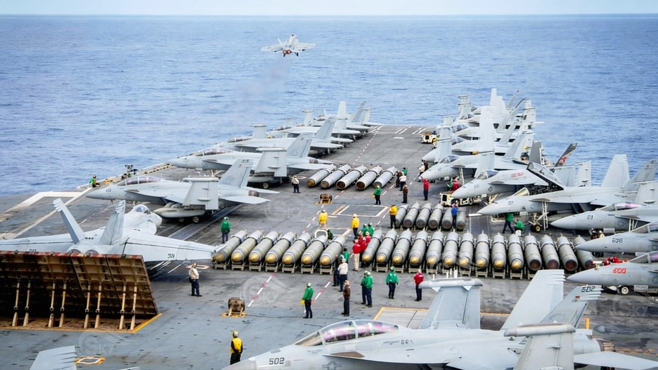 High Alert! US Navy Carrier Strike Group Installs Hundreds of Missiles Operations in the Middle East