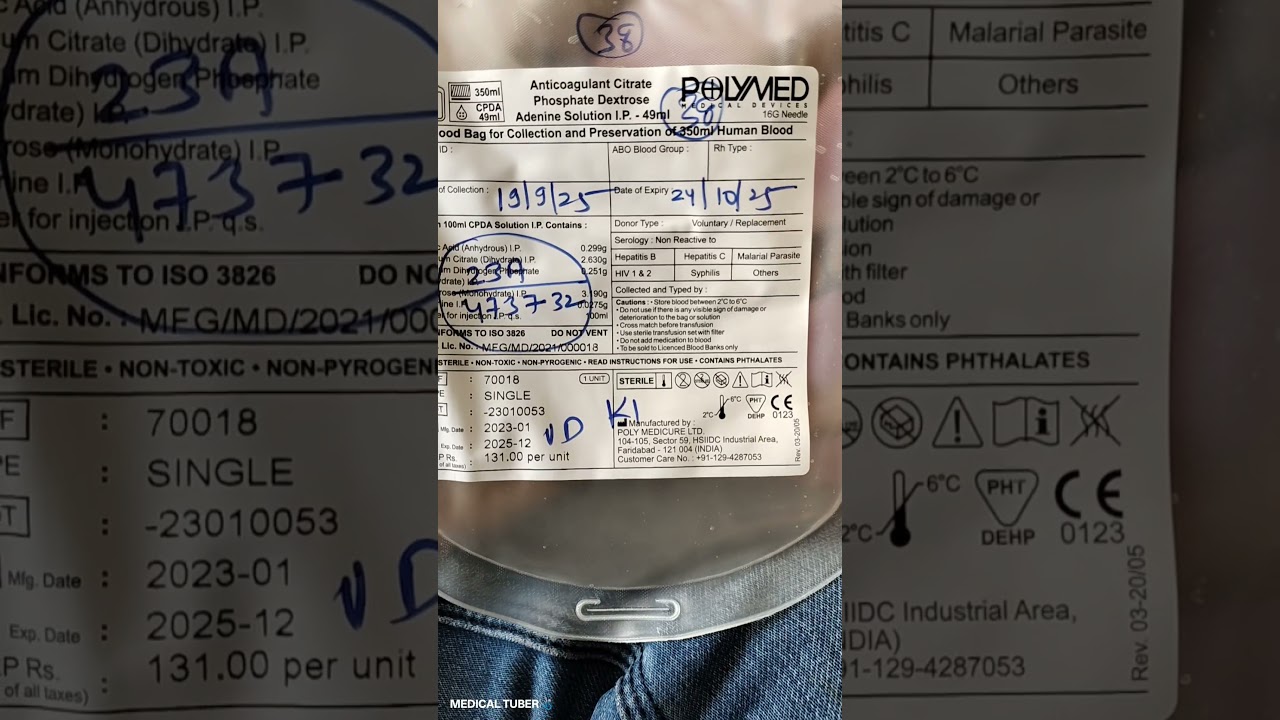 blood donation bag 🩸 container with Anticoagulant