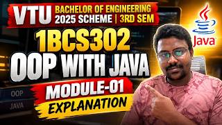 B.E. VTU 2025 SCHEME 3RD SEM 🔴 LIVE | 1BCS302 OOP WITH JAVA | MODULE-01 EXPLANATION