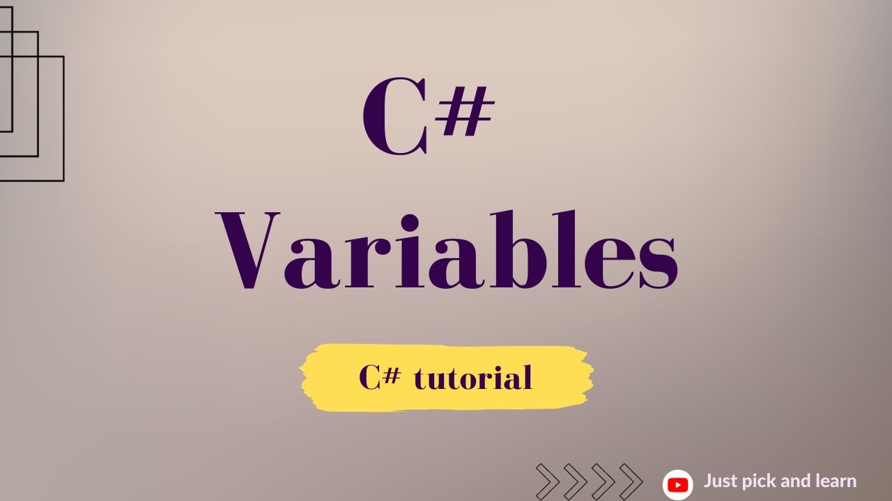 Variables in C# | C# tutorial - YouTube