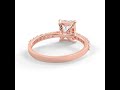 Bague de Fiançailles - Ella Radiant - Diamant radiant épaulé  - Or rose 18K.