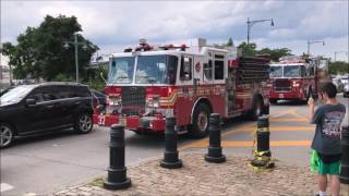 COMPILATION OF MULTIPLE FDNY UNITS RESPONDING TOGETHER TO SEPARATE CALLS IN NEW YORK CITY.  06