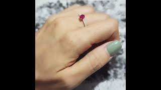 ruby diamond ring RB16767-WRU 18k white gold 1.36cts 16 diamonds 0.08cts 1 ruby 0.55cts