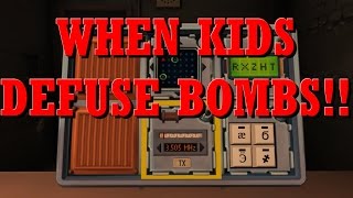 KIDS TRY TO DEFUSE BOMBS!... ktane #1