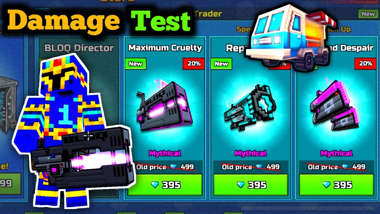 Traders Van Weapons Damage & Stats | BLOQ Weapons - Pixel Gun 3D