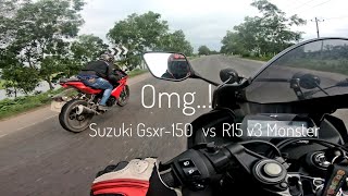 Suzuki GsxR 150 vs Yamaha R15 V3 || Highway Battle || DK94
