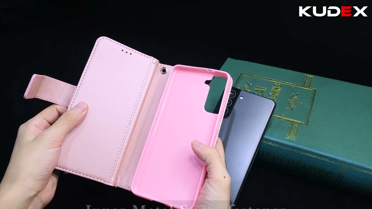 OFFICIAL HANGS ON KUDEX Bling Crystal Leather Wallet Case for Samsung Galaxy Series S21, S21 Plus