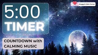 5 Minute Timer | Calm Classroom Countdown with Relaxing Music & Starry Night Sky