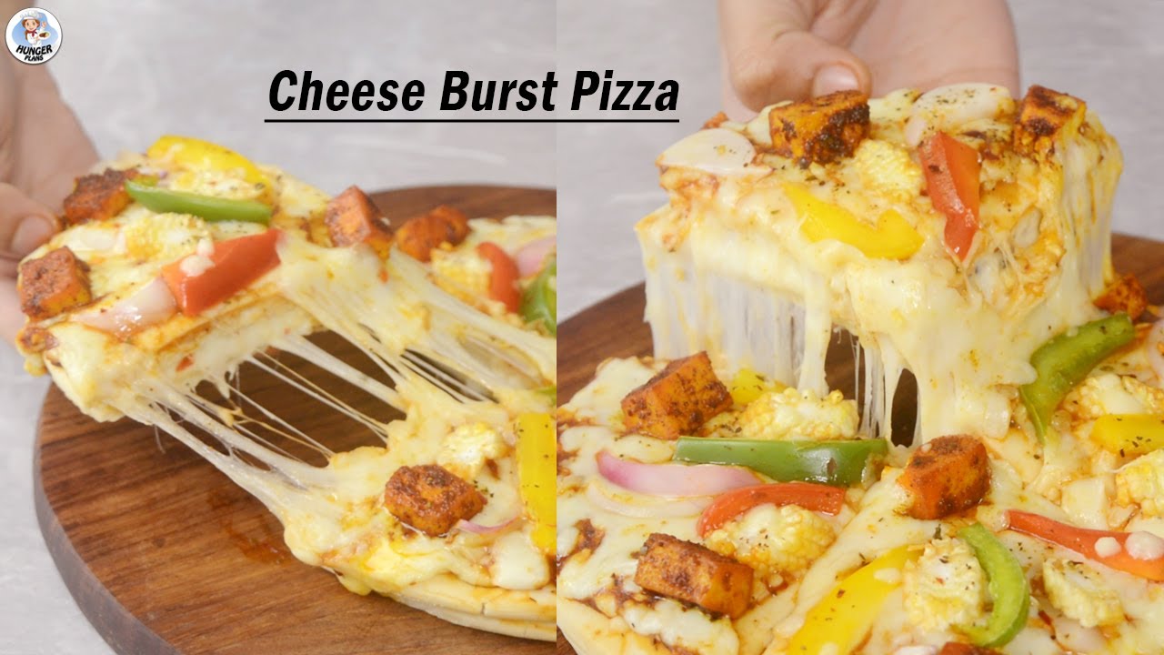 Cheese Burst Spicy Paneer Pizza Veg Cheese Burst Pizza Quick NoOven Cheese Burst Pizza HP