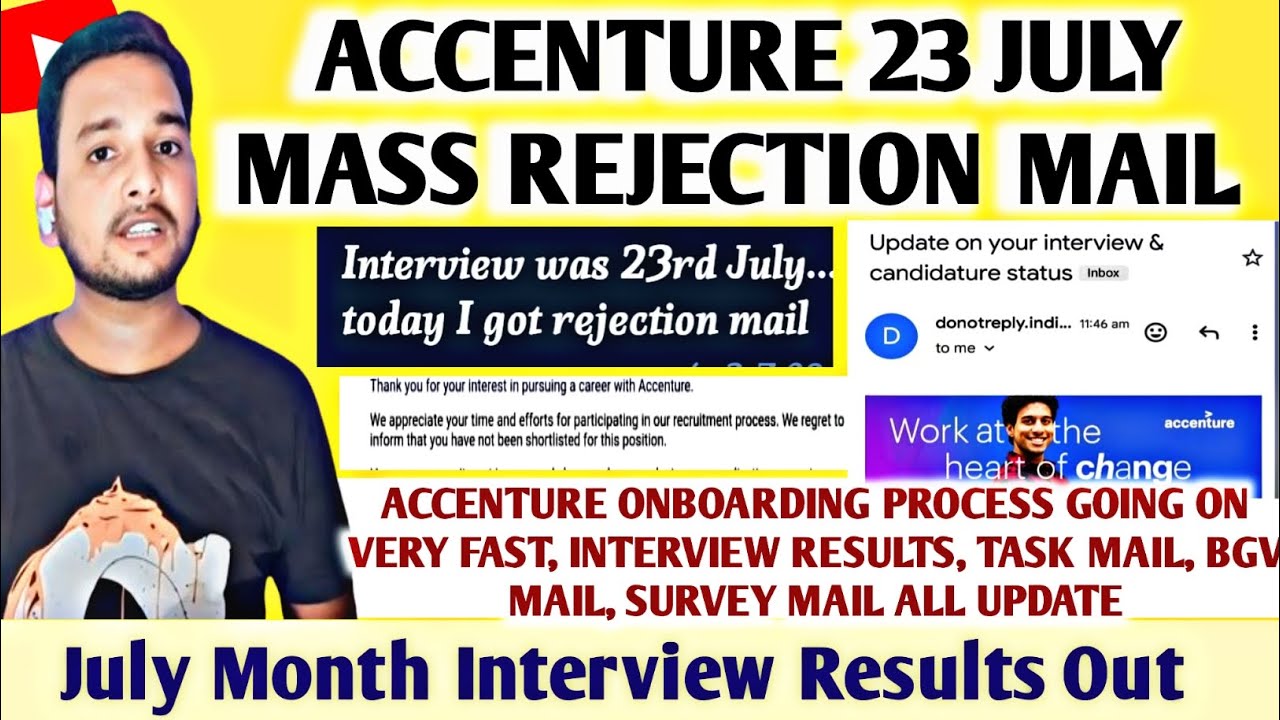 Accenture 8 July Biggest Interview Results😳😱| Mass Rejection Mail ...