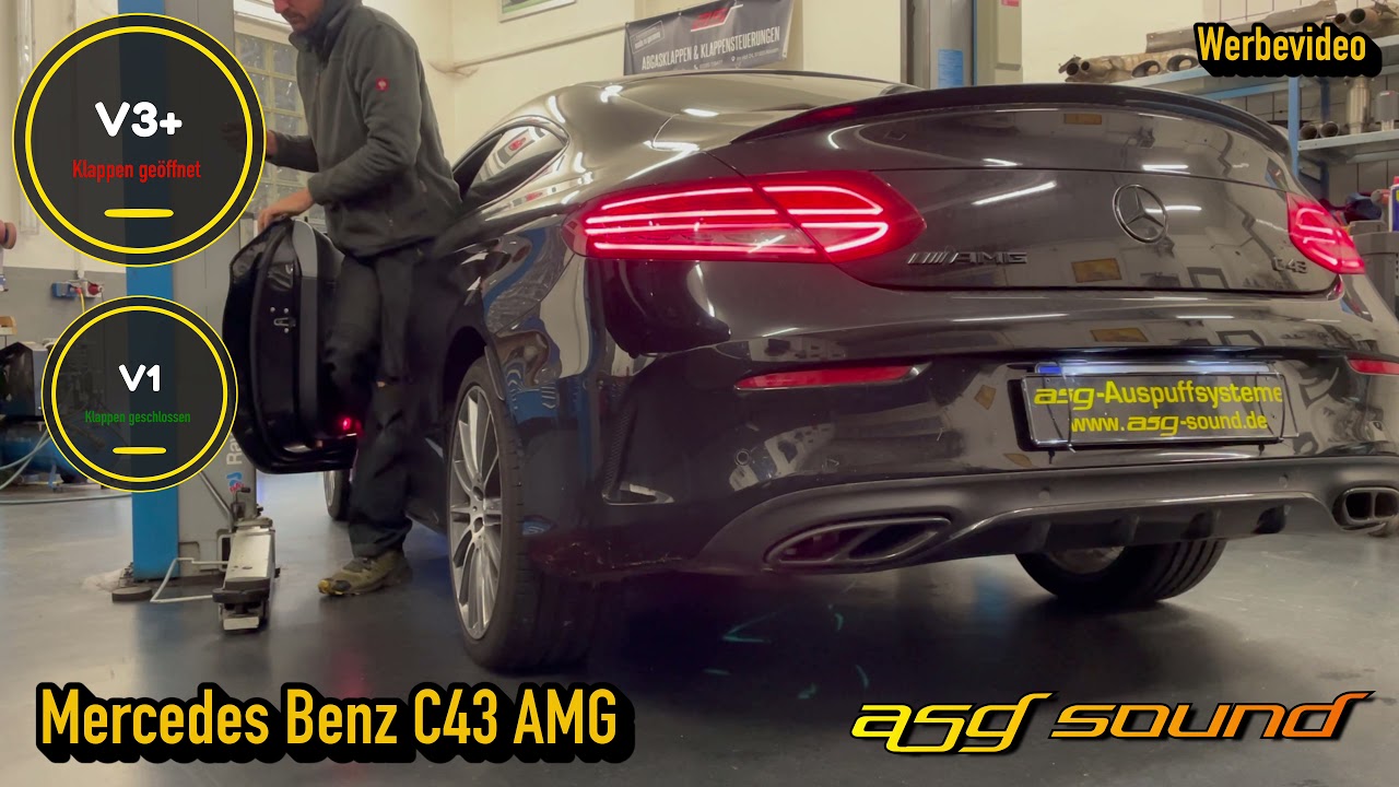 Mercedes Benz C43 AMG Coupe V1 V3 ASG Sound Sportauspuff Umbau Auf Klappe YouTube