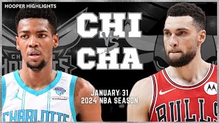 Chicago Bulls vs Charlotte Hornets Full Game Highlights | Jan 31 | 2024 NBA Season