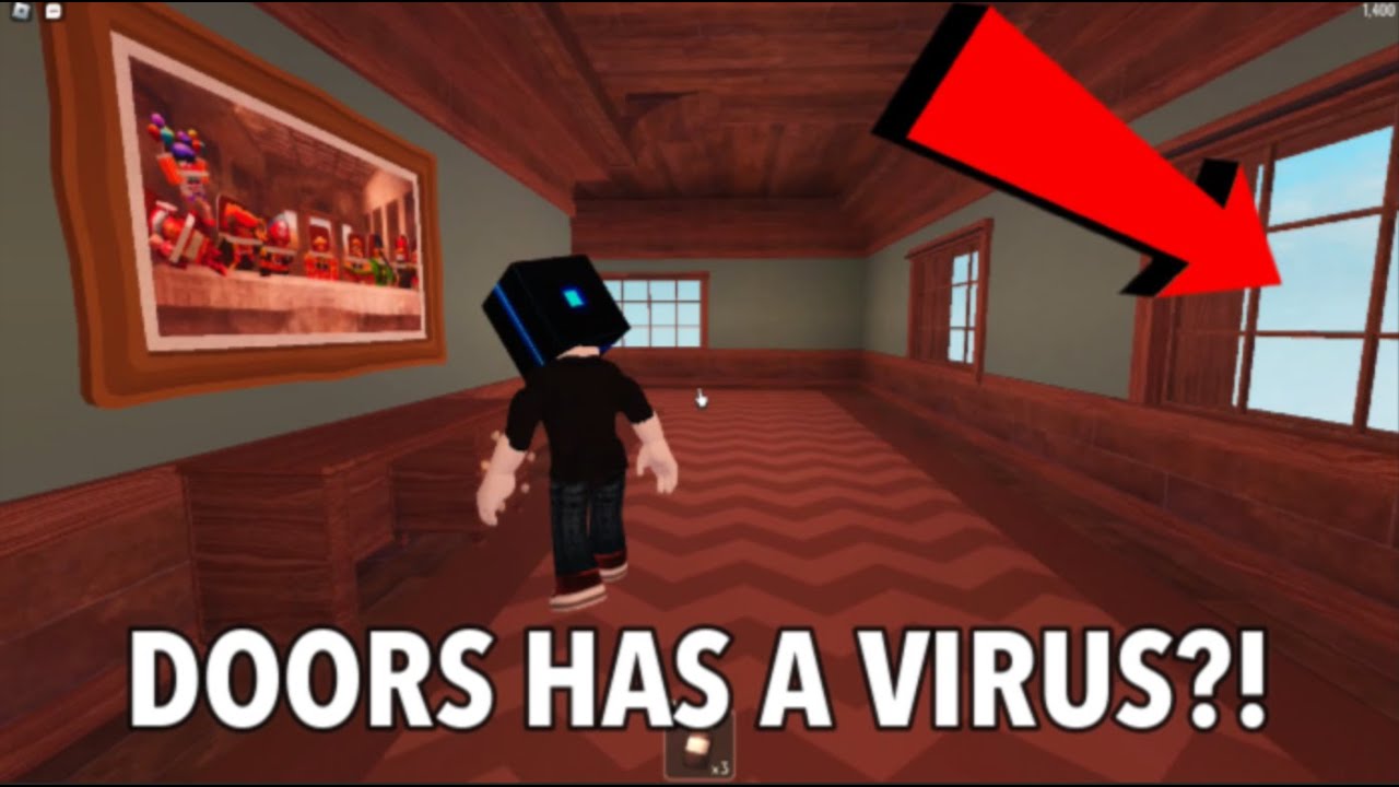 Boy with roblox doors glitch virus