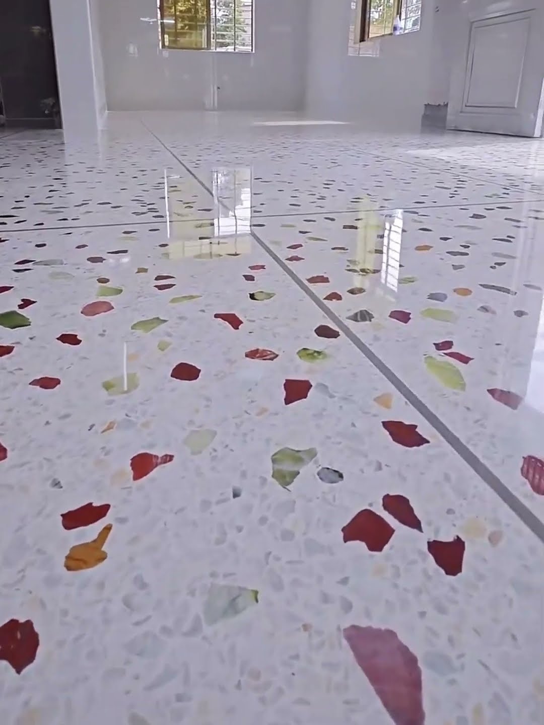 Making terrazzo floor process