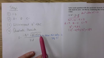 Quadratic Formula Make Equal to 0 First