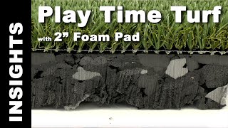 Fall-Rated Play Time Turf with 2 Inch Foam Pad - Here we have the Play Time Turf  with a 2 Inch thick foam underlayment.

The 2 inch foam pad is great for playgrounds, schools, landscapes, and pet areas. The foam base layer, combined with the Play Time Turf generates a nine foot fall height rating. 

The foam and artificial grass materials yield a constant performance over time and allow rainwater and moisture to flow through. The synthetic grass turf is made of a waterproof dual layered polypropylene.

Thanks for watching and enjoy your new fall height rated turf system.
#playgroundturf
Shop for Play Time Playground Turf with 2 inch padding now: https://www.greatmats.com/artificial-turf/playground-padded-surface-sf.php