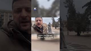 President Volodymyr Zelensky recorded an address from Donetsk Oblast