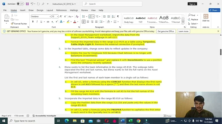 Sam Critical Thinking Project 1c Excel Module 07 Creating Templates Importing Data