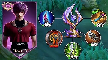 2025 DYRROTH BEST FULL DAMAGE 1 HIT BUILD!! (100% BROKEN!) - MLBB