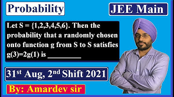Let S={1,2,3,4,5,6}. Then the probability that a randomly chosen onto function g from S to S..