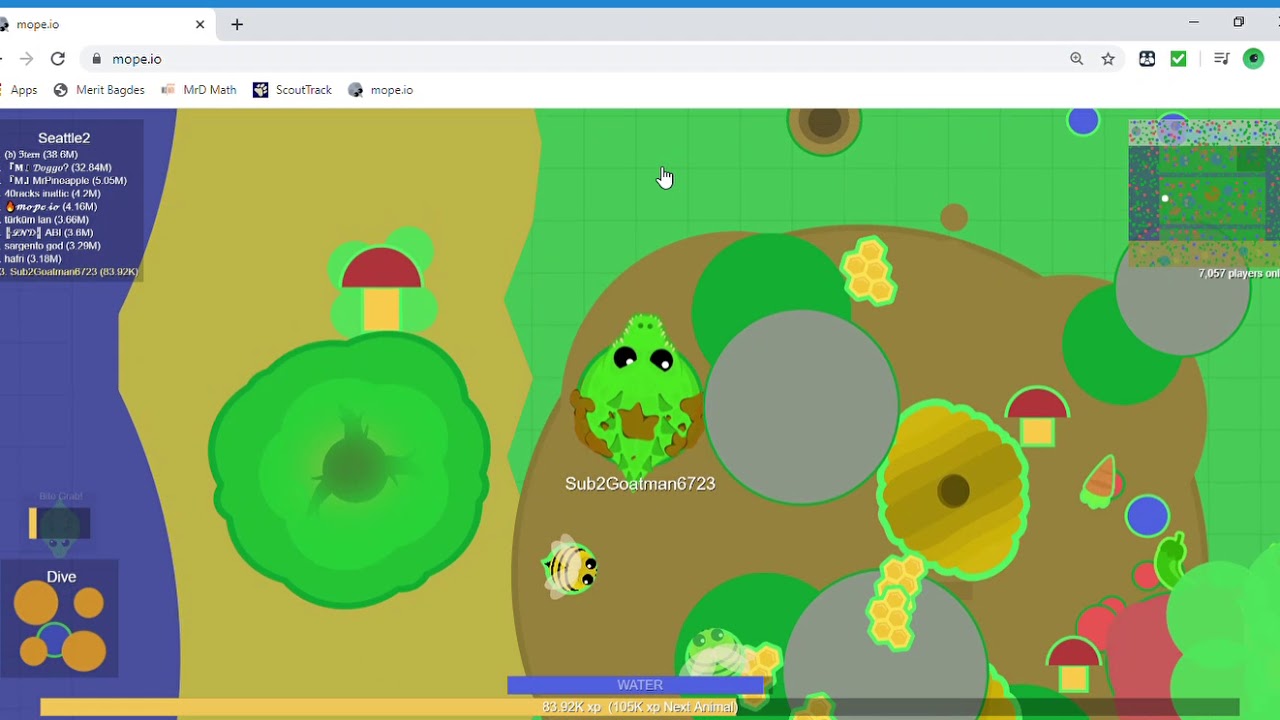 Trying to get mini Land Monster in Mope.io /Fail