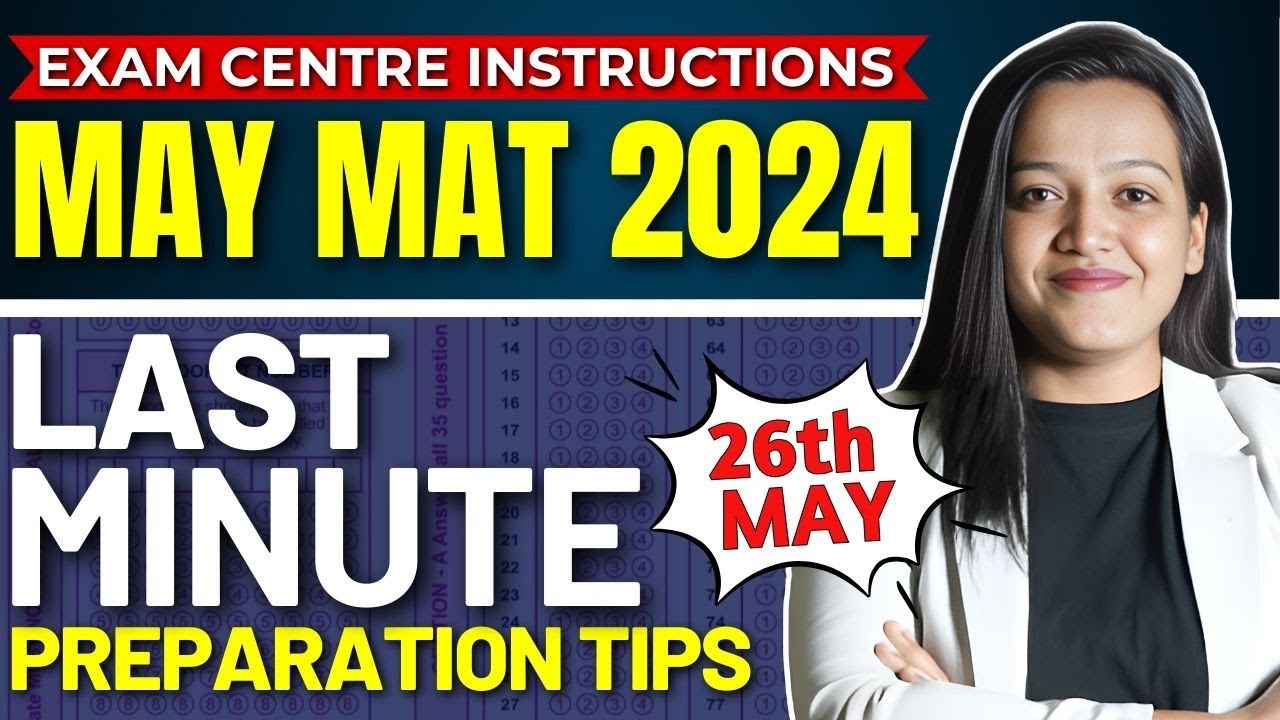 Last Minute Preparation Tips for MAY MAT Exam 2024 🔥Easy MBA Exam 🤔