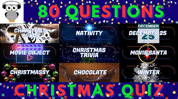 Christmas Quiz | 80 Questions | Holiday Festive Trivia | Xmas Pub Quiz