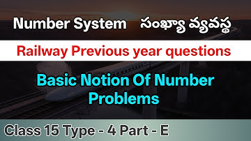 Basic Notion of number problems | Number System in telugu Class 15 #rrb #railwayexam #maths
