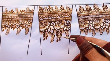 How to:3 Different Bridal Henna Borders || Bridal Henna Start Tutorial by @Fahimehndi 