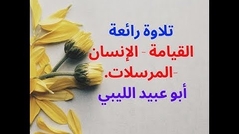 تلاوة تريح النفس سور القيامة والانسان والمرسلات ابو عبيد الليبي