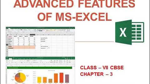 ADVANCED FEATURES OF MS-EXCEL || CLASS 7 CBSE || COMPUTER SCIENCE || CHAPTER - 3  || SITHARA XAVIER